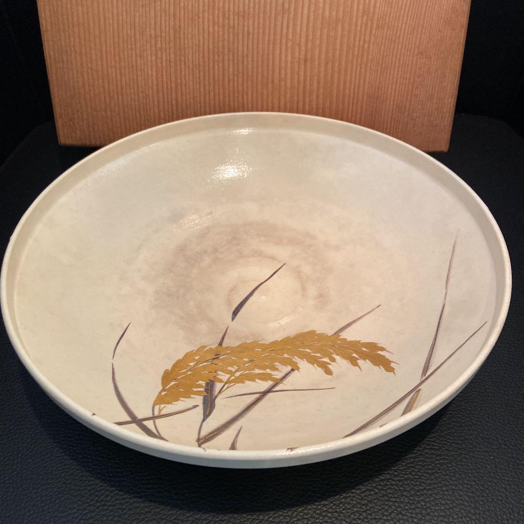 京焼 澤村陶哉 東哉 仁清瓷八束穂 鉢 音羽山 茶道具 共箱 作家もの②
