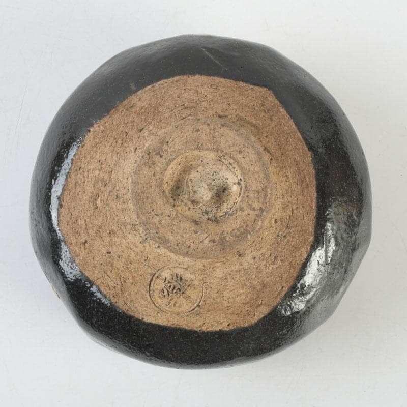 茶道具　楽吉左衛門　黒楽数印茶碗　V　9668