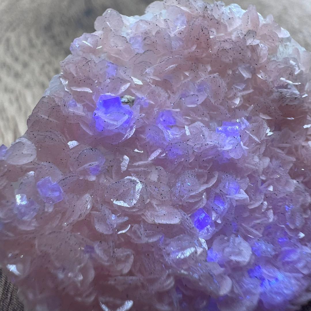 両面 ロードクロサイト フローライト 水晶 39 共生 鉱物 標本 原石