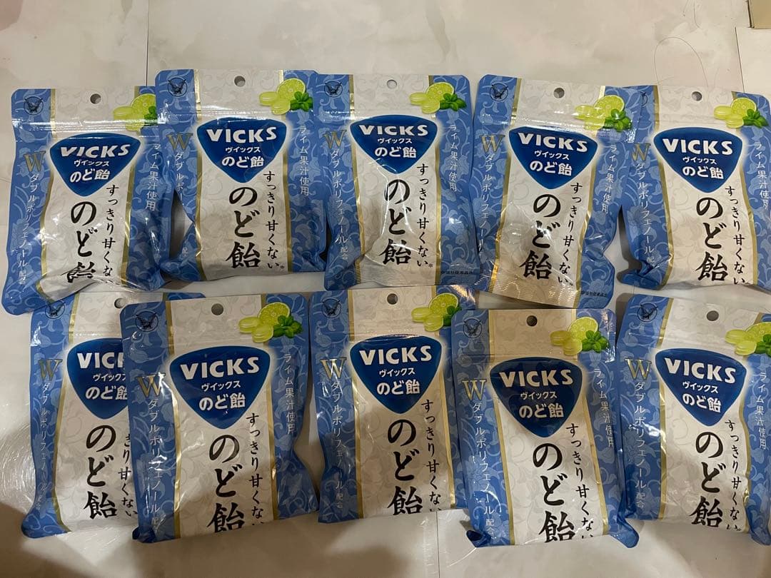 VICKS 甘くないのど飴　10袋セット　すっきり甘くないのど飴