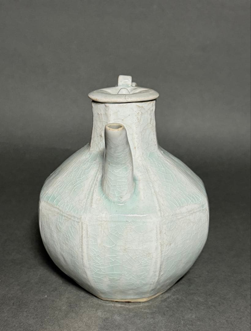 影青　水注　蓋付　中国美術　共箱