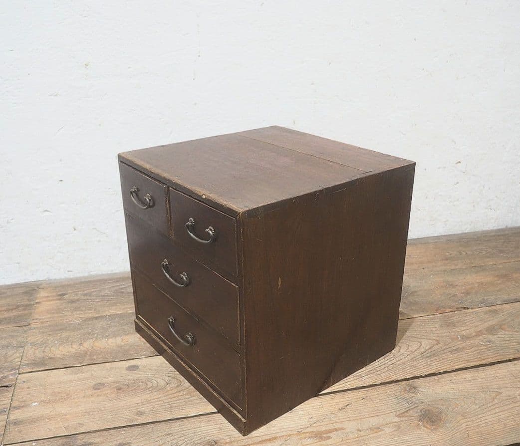 1375 レトロな杉の小引き出し　収納棚　小箪笥　ケース　古家具　アンティーク