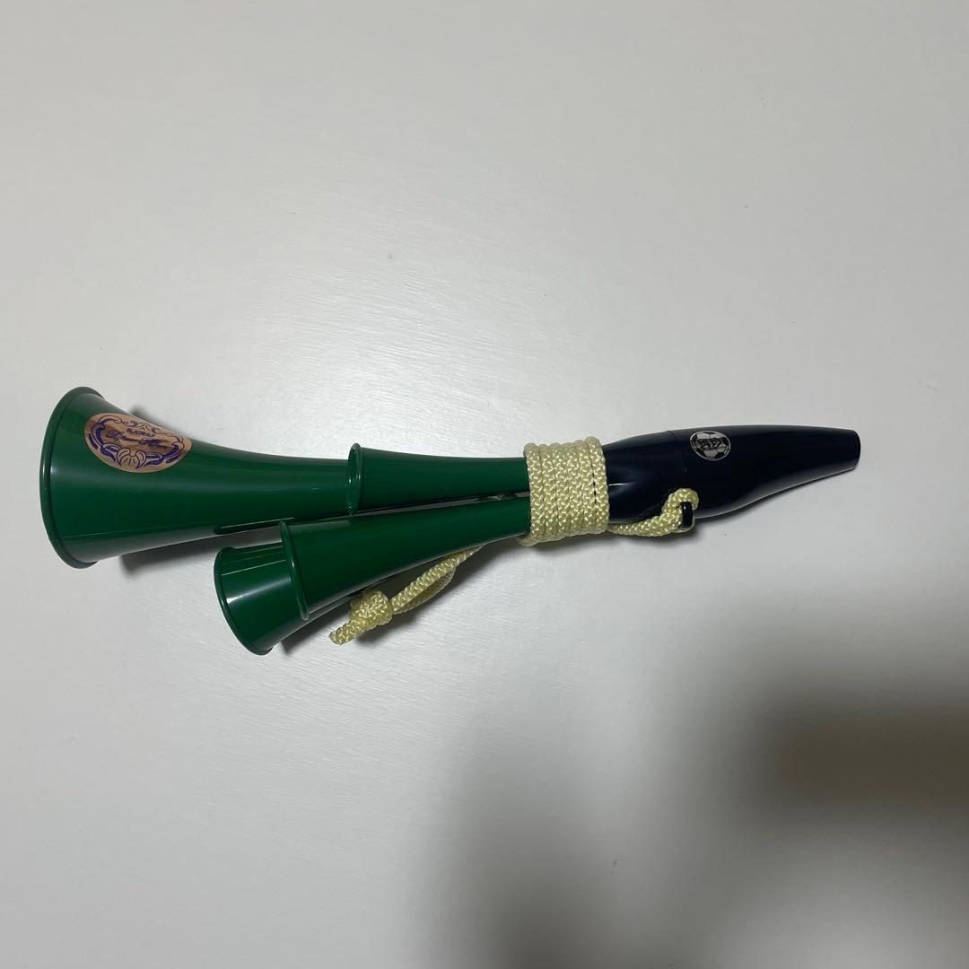 応援用４連ホーンホイッスル（緑・黒）