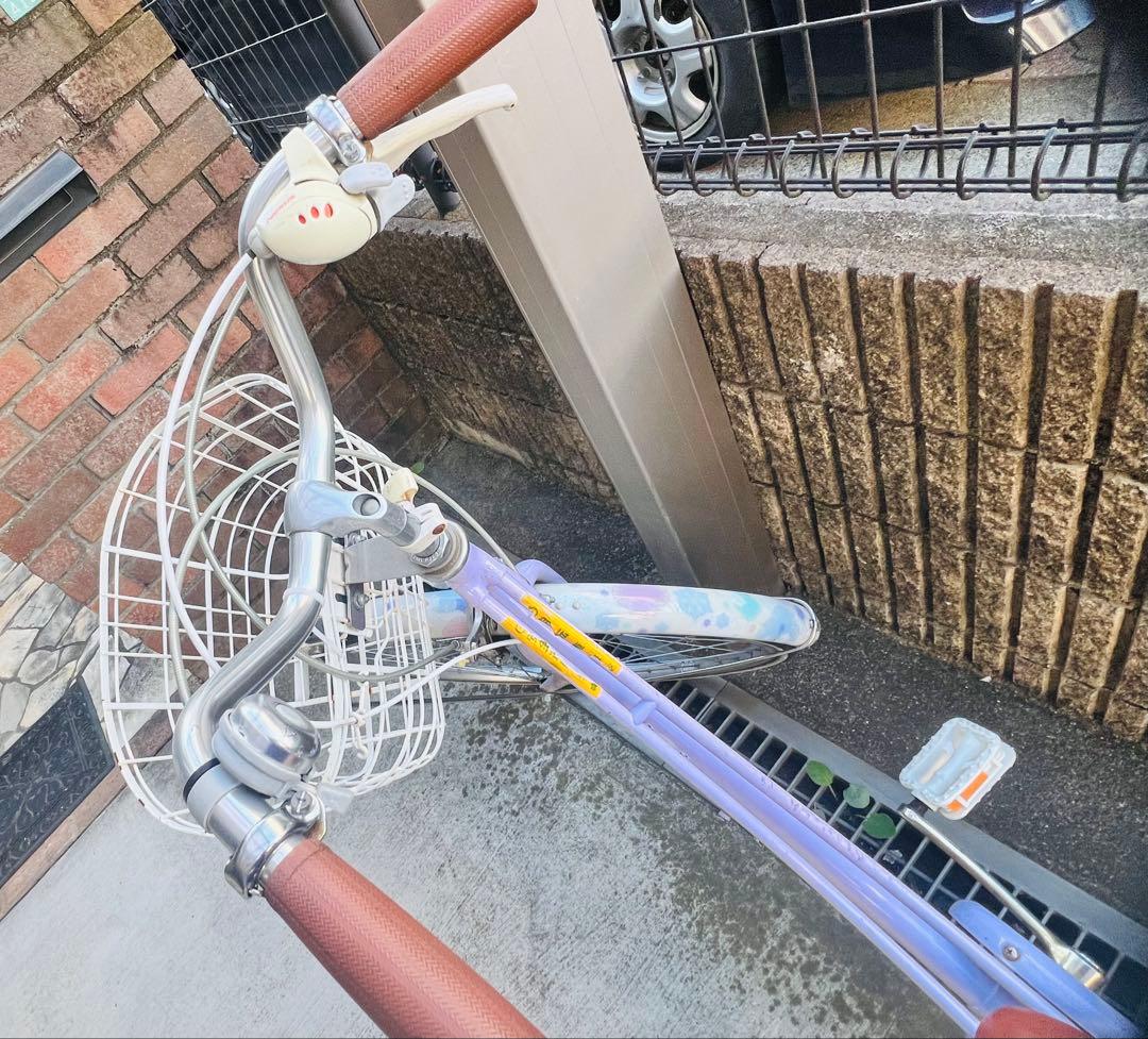 ブリヂストン　リコリーナ　うす紫花柄　自転車　26型