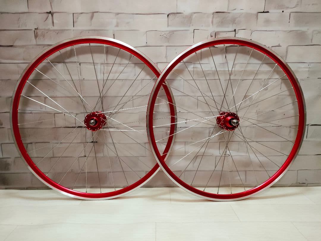 ピスト 700C 前後ホイール 車輪 XR-240 レッド 新品未使用