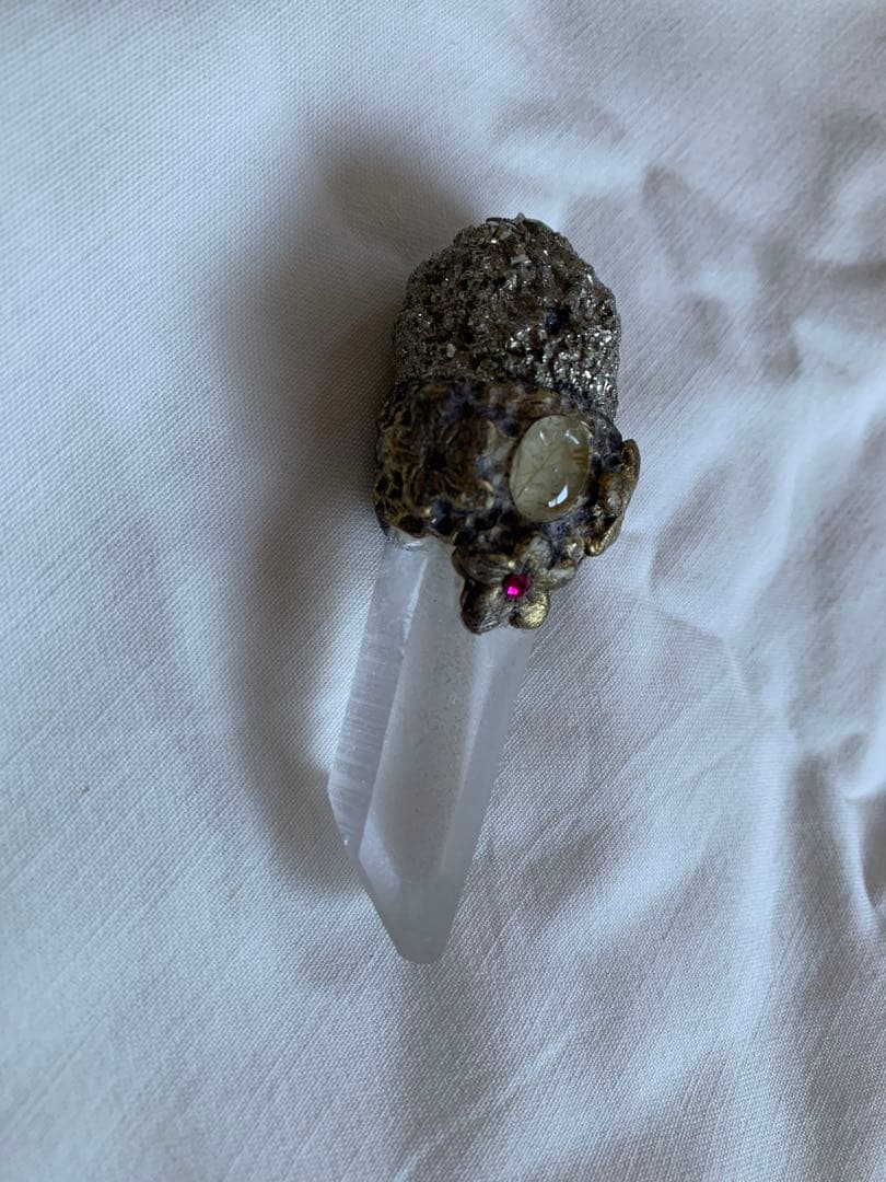 【天然石】アバンダンスワンド（レムリアンシード、ルチルクォーツ、パイライト）