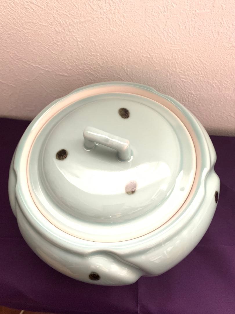 飛青磁捻梅水指　英治作　水差し　寿づか窯　希少　水差