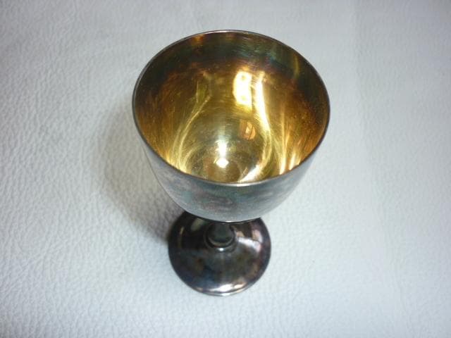 ◆希少 1920年頃大正9年！ホシエス（山崎商店）純銀製 銀杯 酒器 43.6ｇ