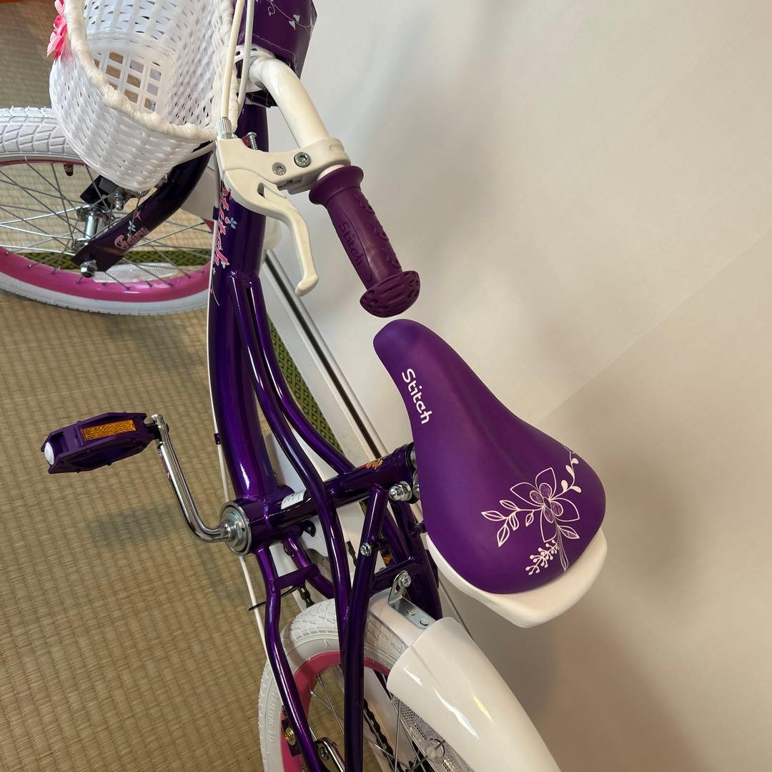 新品　外での使用なし　子供用自転車 紫色 16インチ　女の子　パープル
