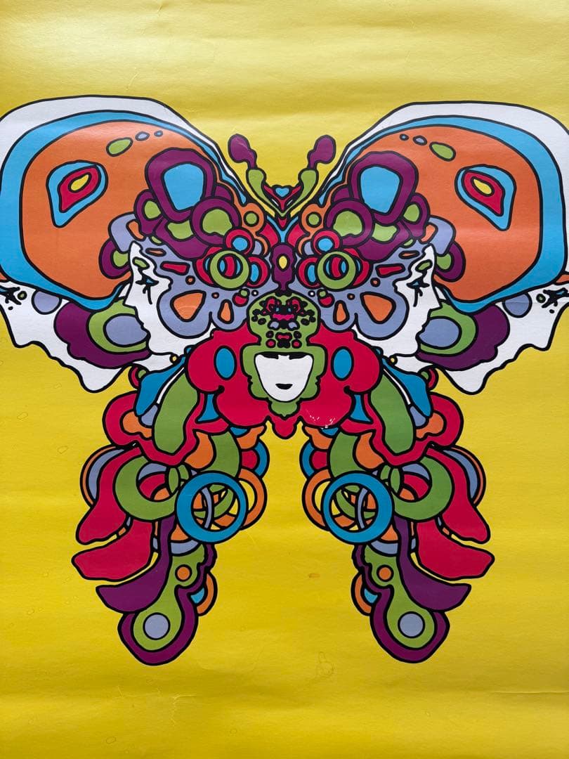 Peter Max 蝶のイラスト アート　ポスター　オリジナル