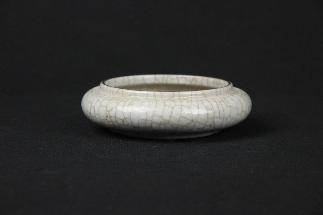 中国古美術 唐物　時代物 清朝期 哥釉 水盂 文房具 陶磁器 NX23-2