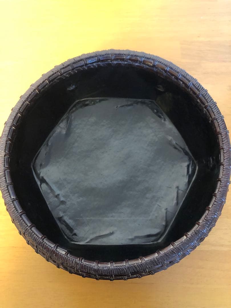 c-13 茶道具 透かし六角炭斗 炭籠 紙箱