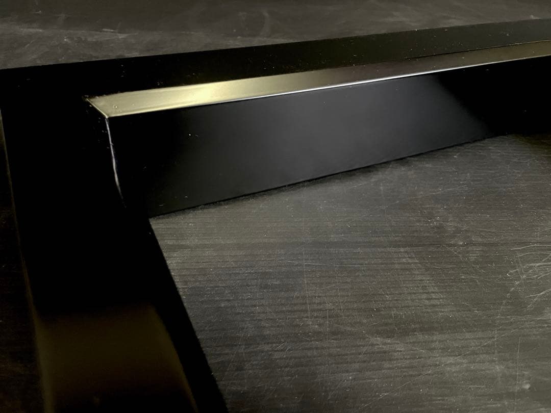 【美品】「祖」 真塗 炉縁 塗師 浄白 共箱 茶道具 (25E)