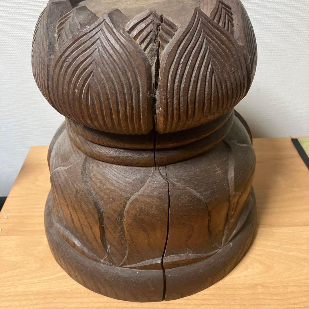 木彫り 木製 蓮の花 蓮台 彫刻