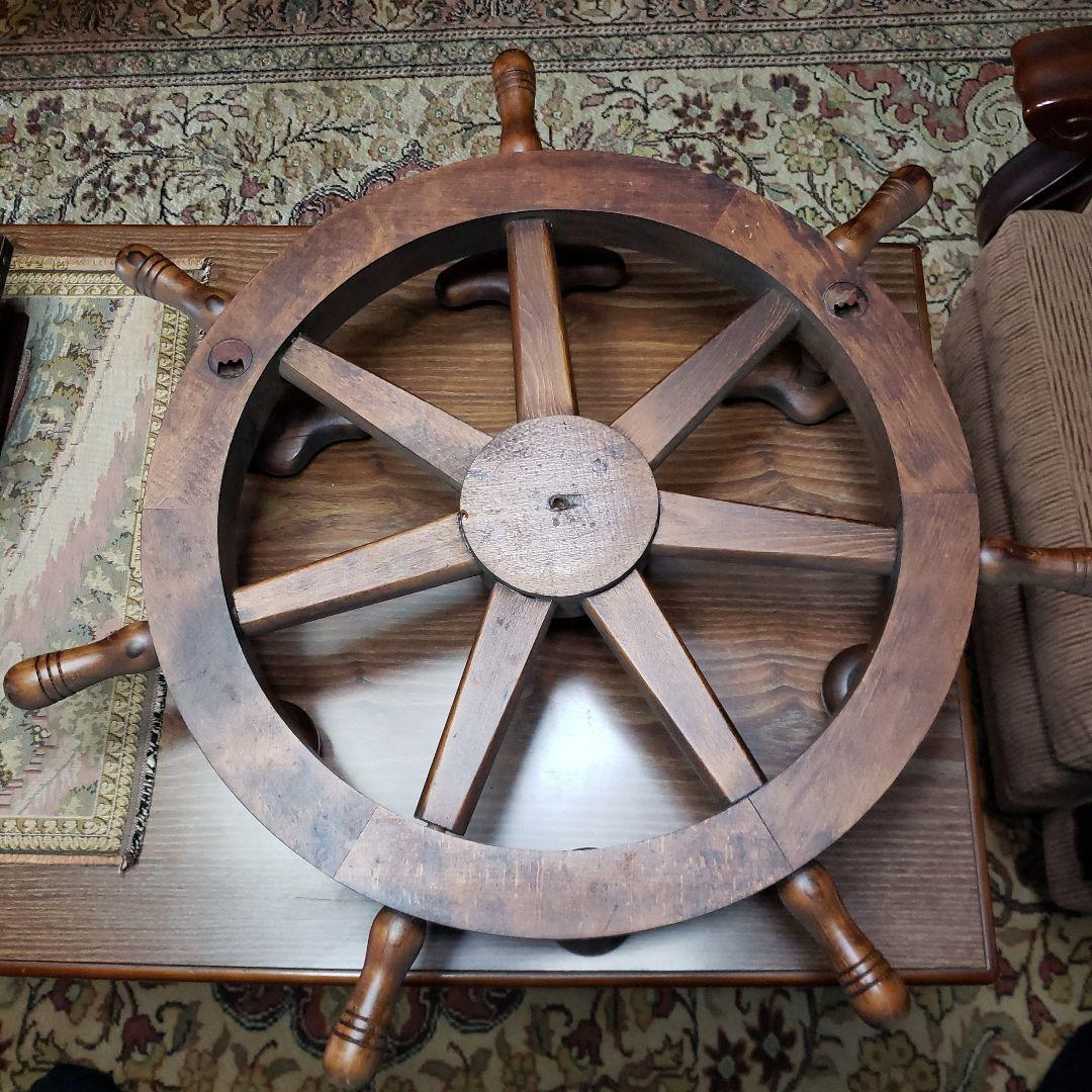 木製舵輪 直径約72cm アンティーク