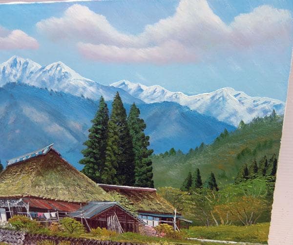 真作保証　北川照生　安曇野の山郷　F20