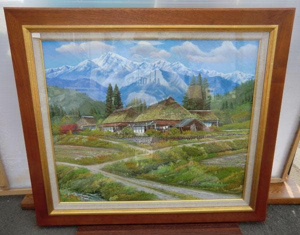 真作保証　北川照生　安曇野の山郷　F20