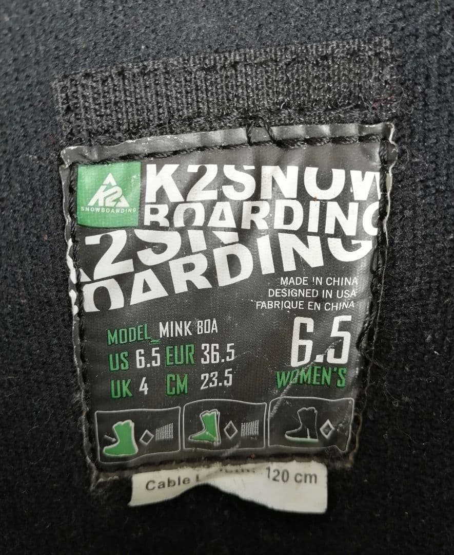 K2 ダイヤル式 BOA スノーボード ブーツ レディース 女の子 23.5