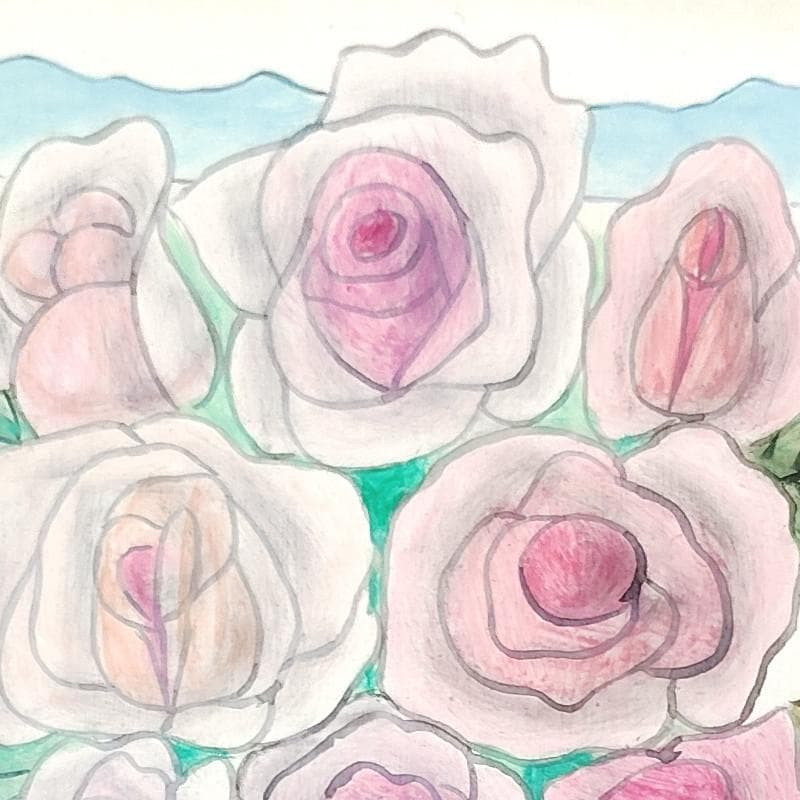 ☆ 今井ロジン ☆「 バラ 」油絵　SMサイズ　未使用額！