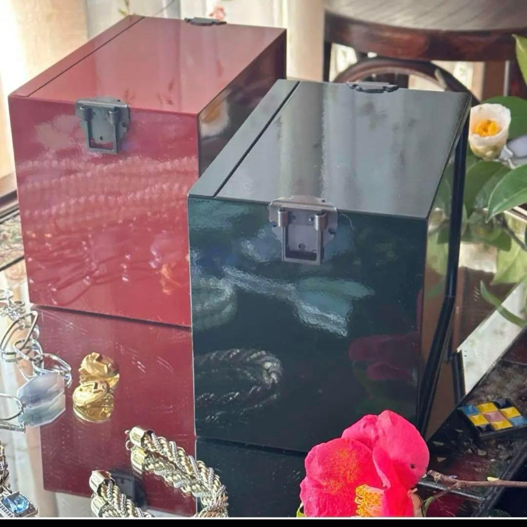 2245様感謝‼️JAPAN輪島螺鈿蒔絵「銀河-翠と紅」器局形宝石箱2点箱入