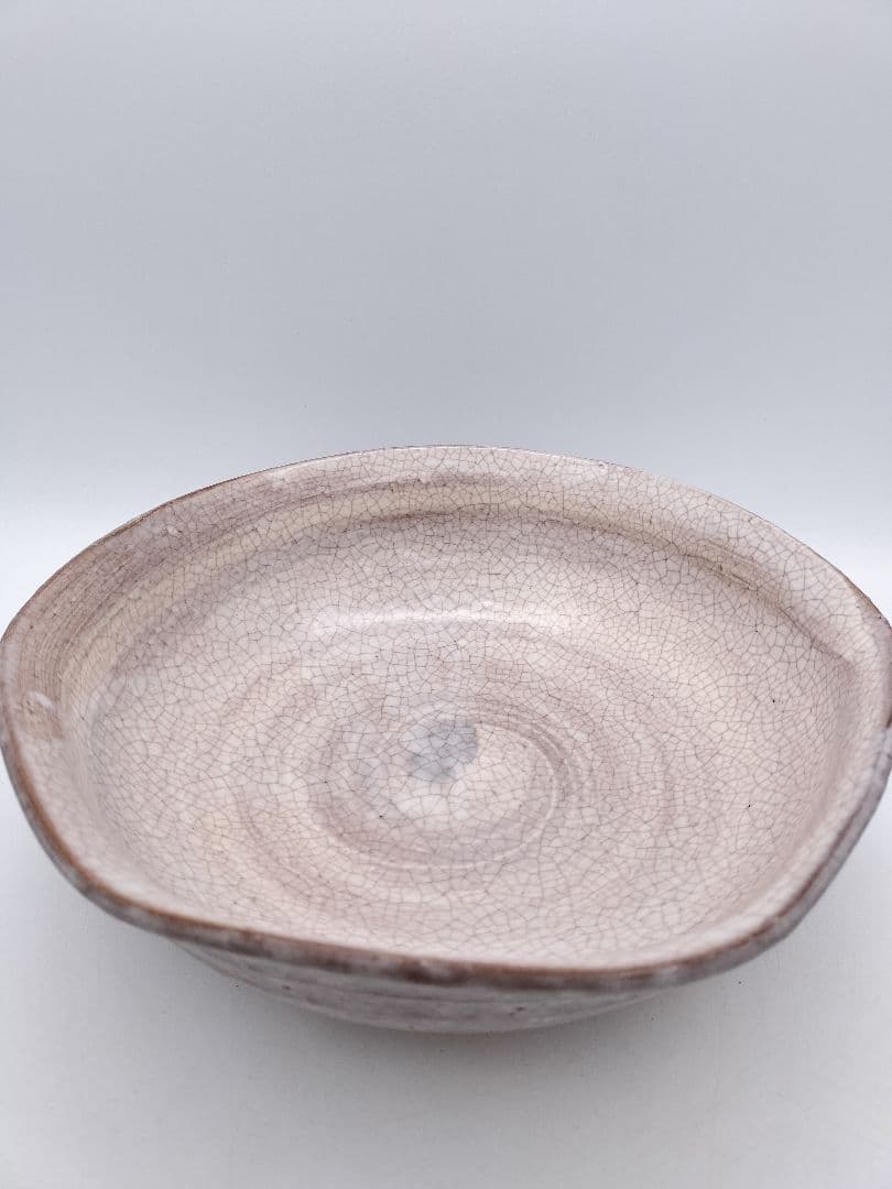 c669 菓子器 萩 六角刷毛目 岡田裕 木箱 茶道具 古物