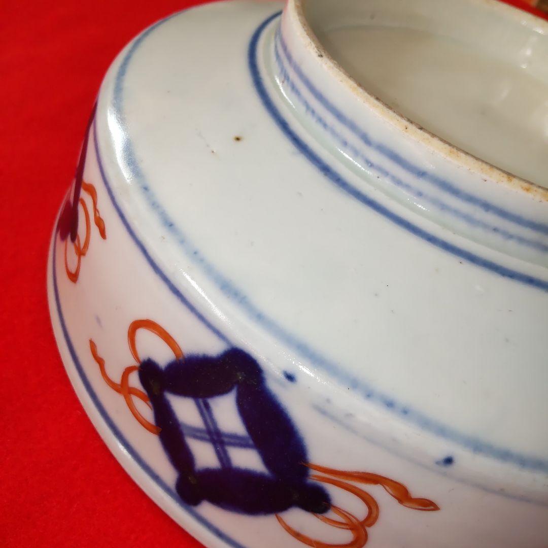 江戸後期～明治伊万里竹梅夫婦鶴独楽鉢