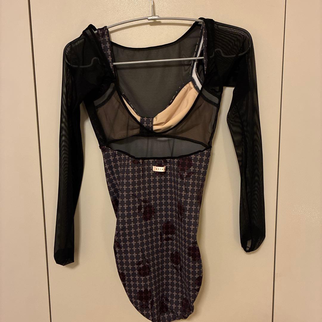 stina メッシュ長袖レオタード