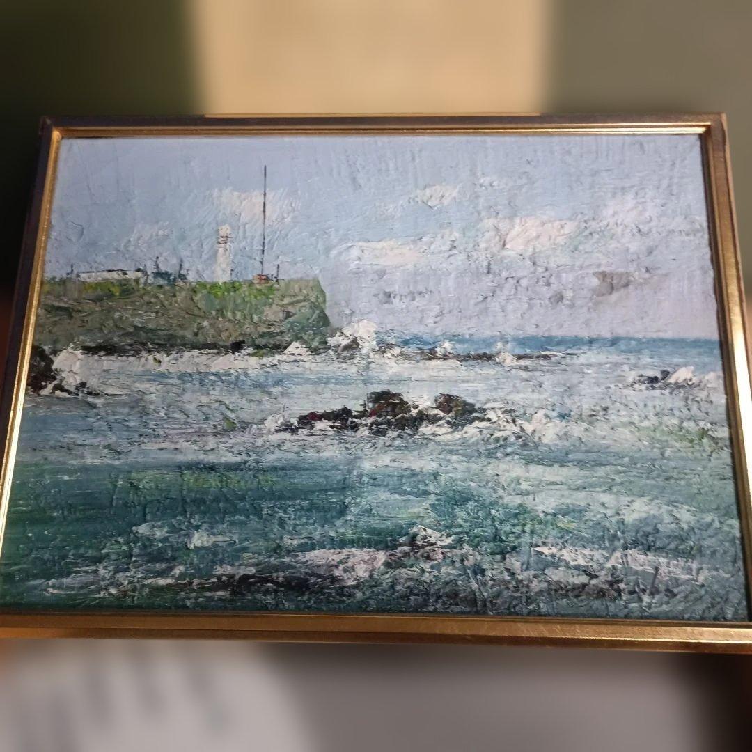 2224)久保孝雄　油絵F4号　犬吠埼灯台