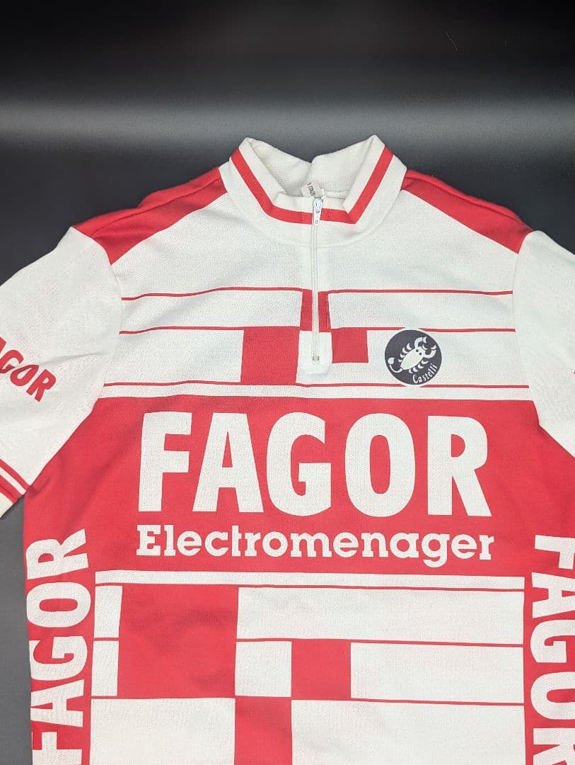 希少イタリア製 Castelli 男性用レトロ サイクルジャージ デッドストック