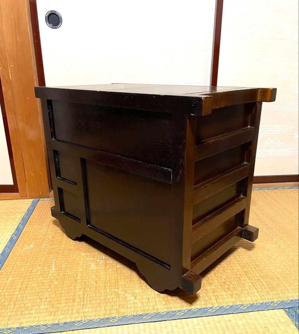 希少 アンティーク 車箪笥 棚 収納棚 和家具 キャビネット 古家具 大正 箪笥