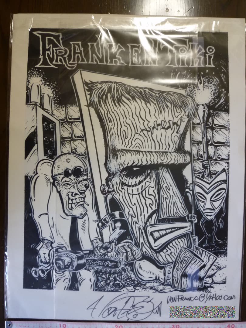 Von Franco ヴォン・フランコ 　TIKI　アート・ポスター　サイン入り