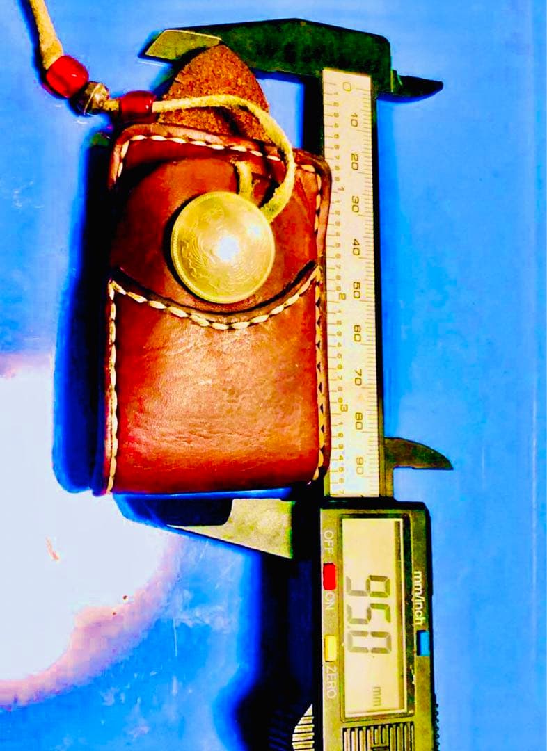 silverシルバー銀貨コンチョ＊レザー製zippo小物ケース