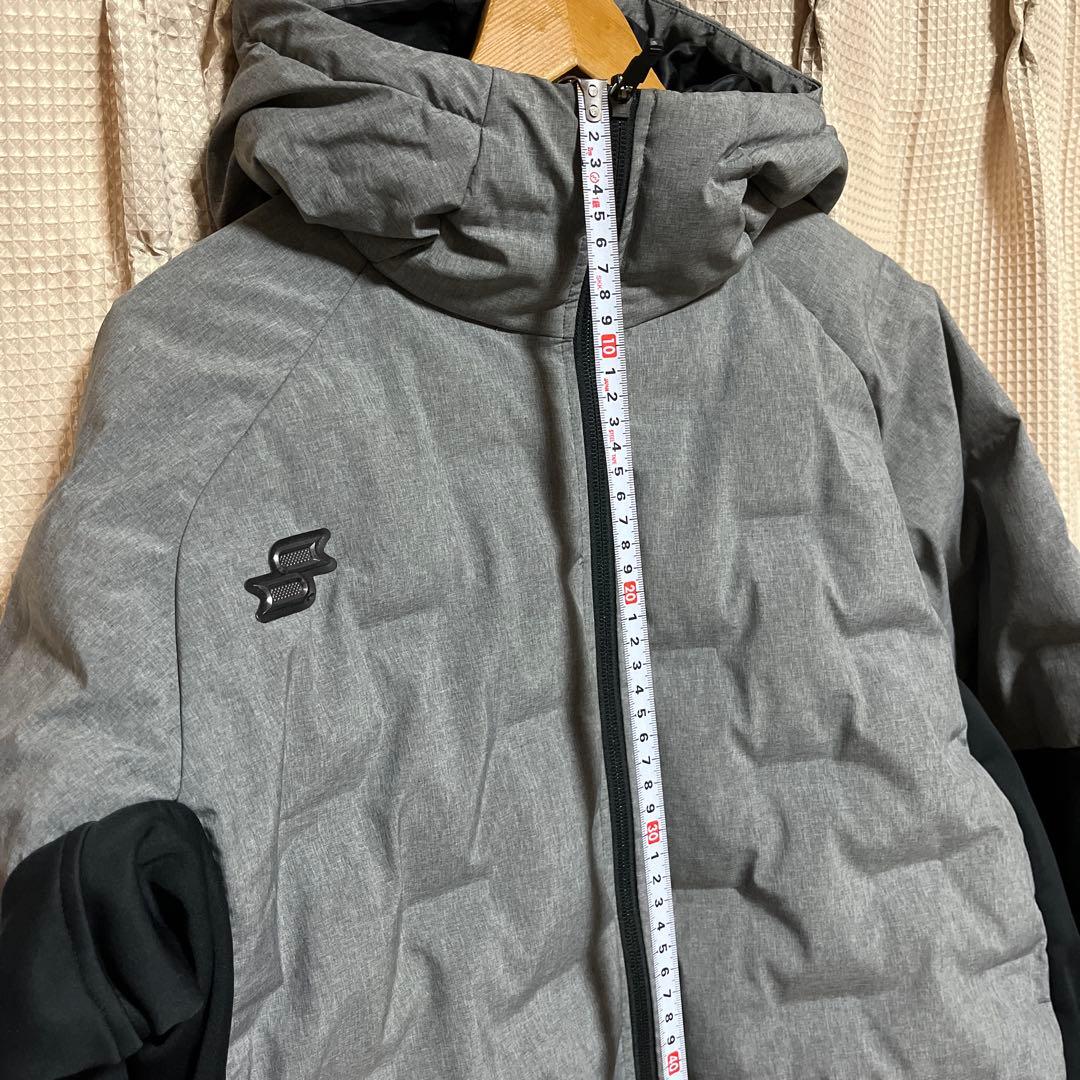 プロエッジ フード付きダウンジャケット グレー/ブラック