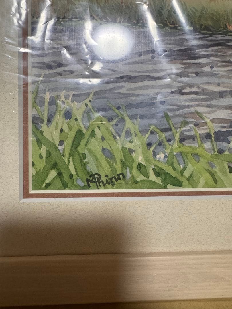 水彩画 風車の風景