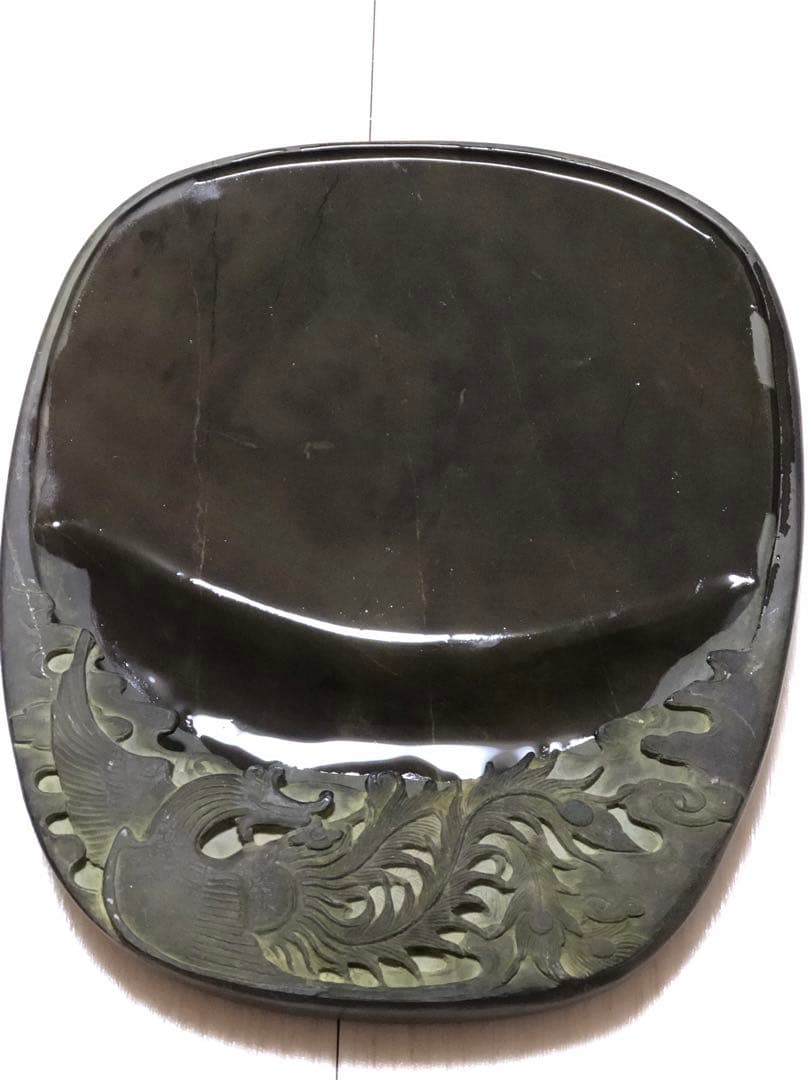 硯 旧老坑 青花 金綫 書道具硯　すずり 端溪硯 水岩 文房四寶 端渓硯