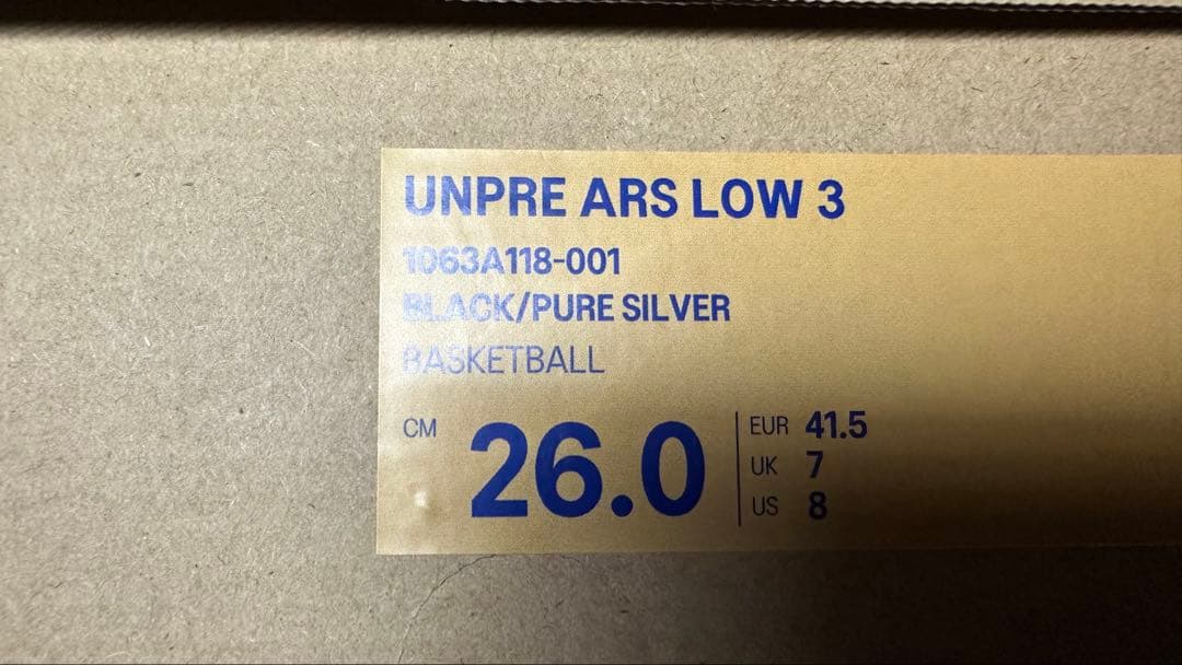 26cm BALLAHOLIC × ASICS UNPRE ARS LOW 3