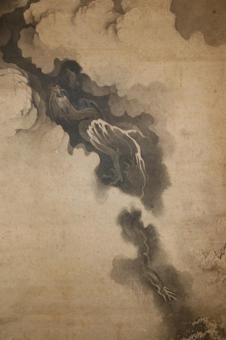 関蓑洲筆　富士越龍之図（江戸時代末～明治時代初）