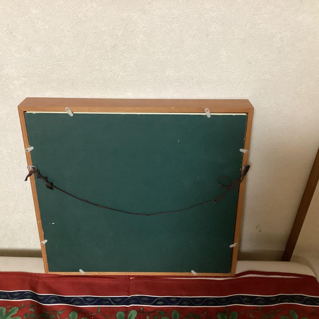 藤田嗣治在銘油彩画　色紙絵【　アケビ図　】　サイン有り額装前面ガラス仕様　即決品