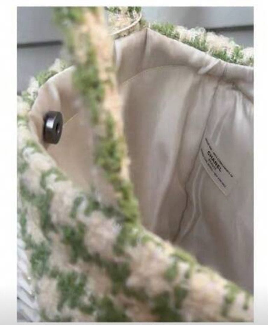 シャネル　トートバッグ フリル　シャネルノベルティ　グリーン