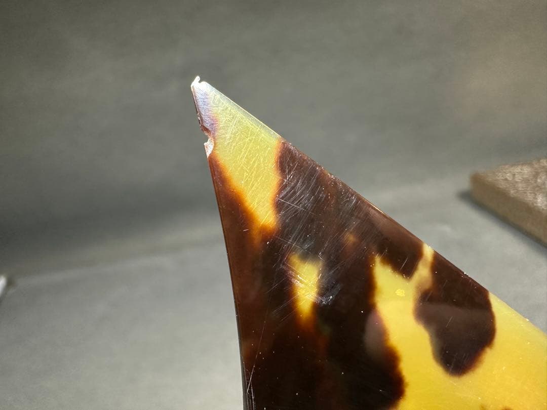 津軽三味線　鼈甲撥　撥　バチ　天然素材　和楽器　民謡　アンティーク　細密細工