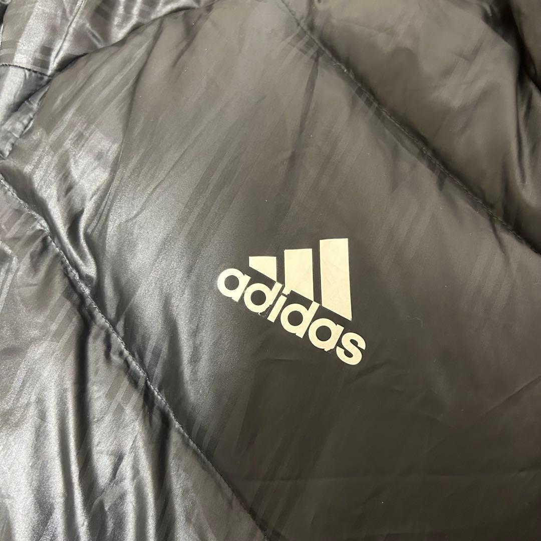 adidas ダウンコート XL Oサイズ ストライプ