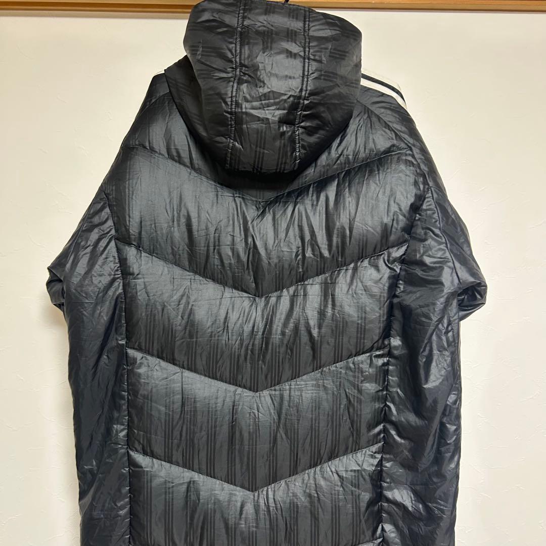 adidas ダウンコート XL Oサイズ ストライプ