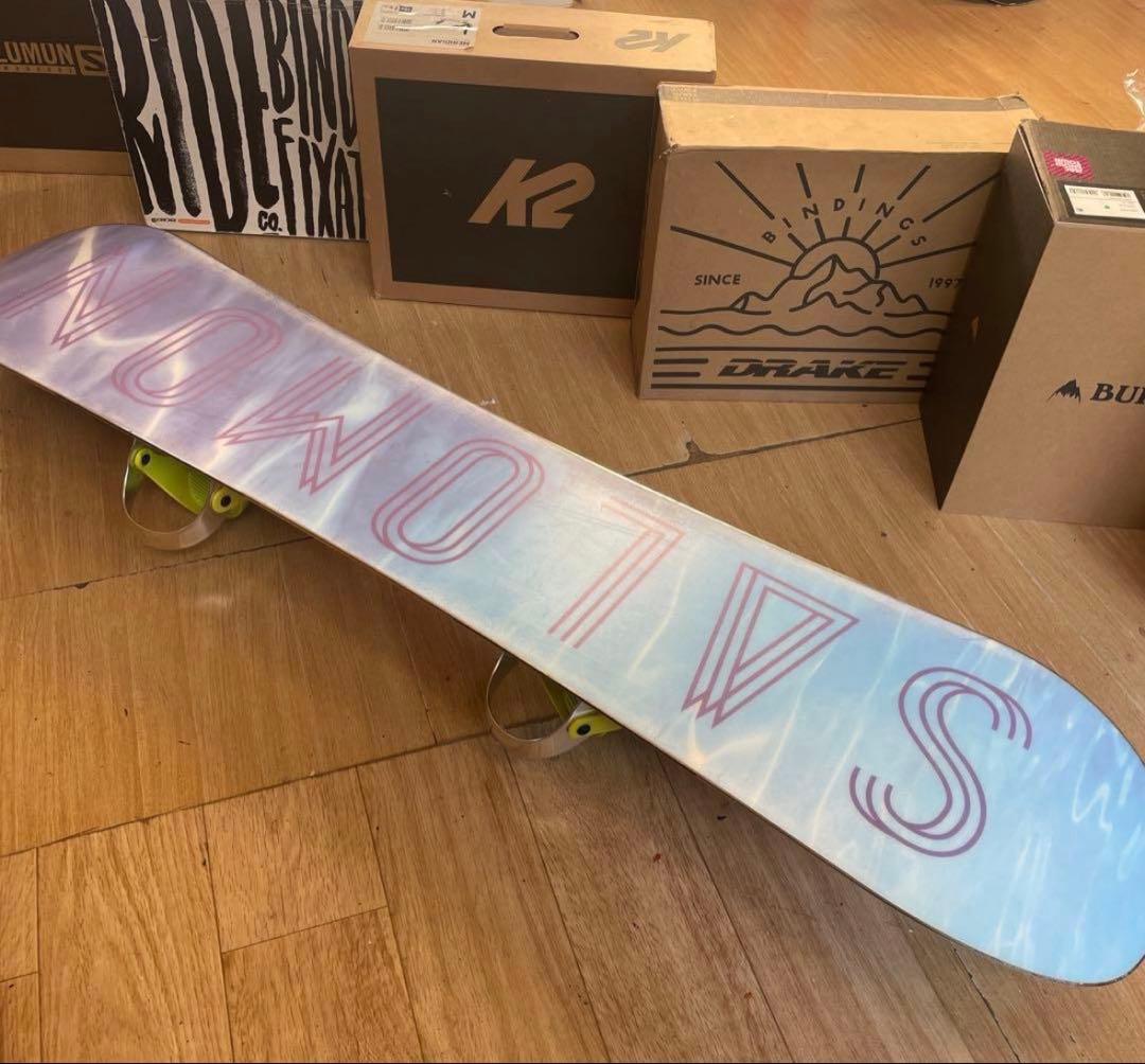 SALOMON×STELLA　希少130代　バイン付　スノーボードセット