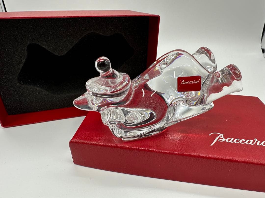 バカラ フィギュリン ベア クマ そり滑り オブジェ 置物 クリスマス