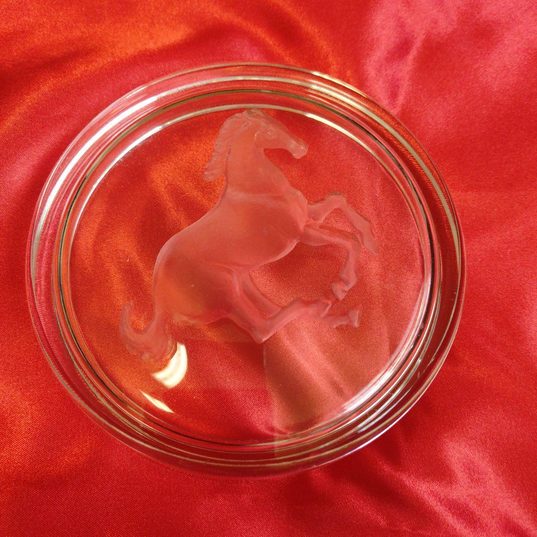 馬の彫刻 ガラス皿