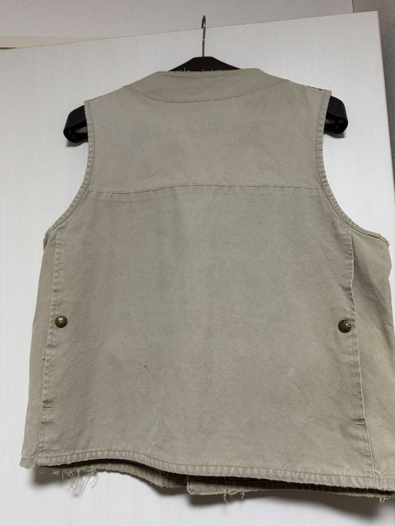 古着 ヴィンテージ ダメージ フィッシングベスト ベージュ