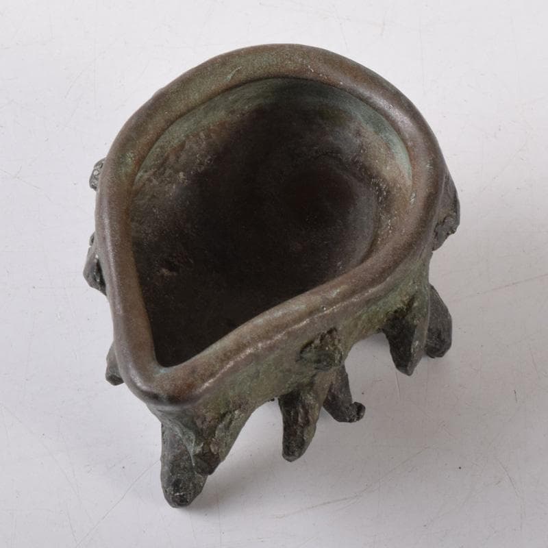 茶道具　古銅　栄螺形　蓋置　時代箱　V　7235