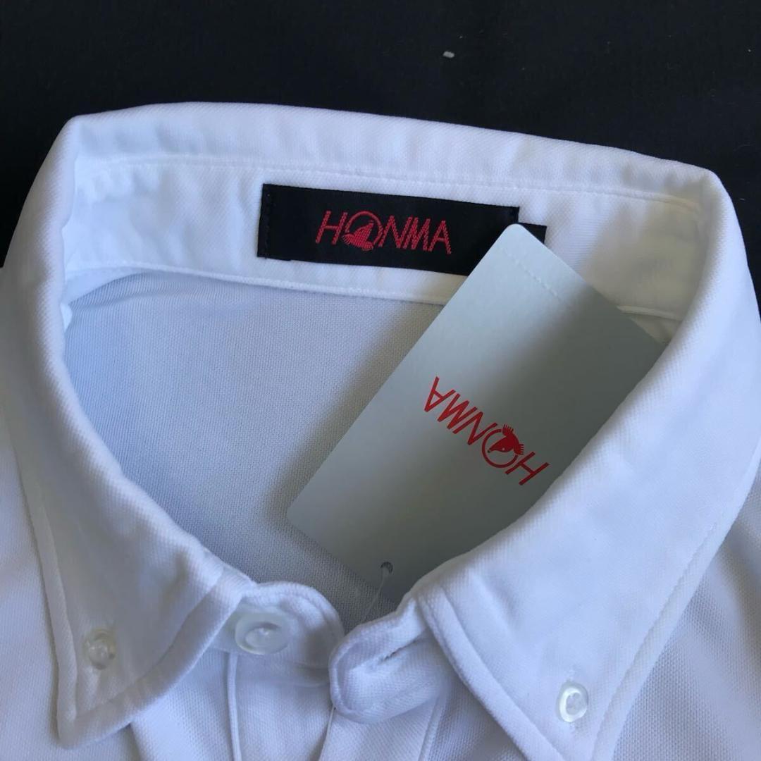 P111新品【メンズL】白 本間 ゴルフ 半袖 ポロシャツ ドライ吸汗