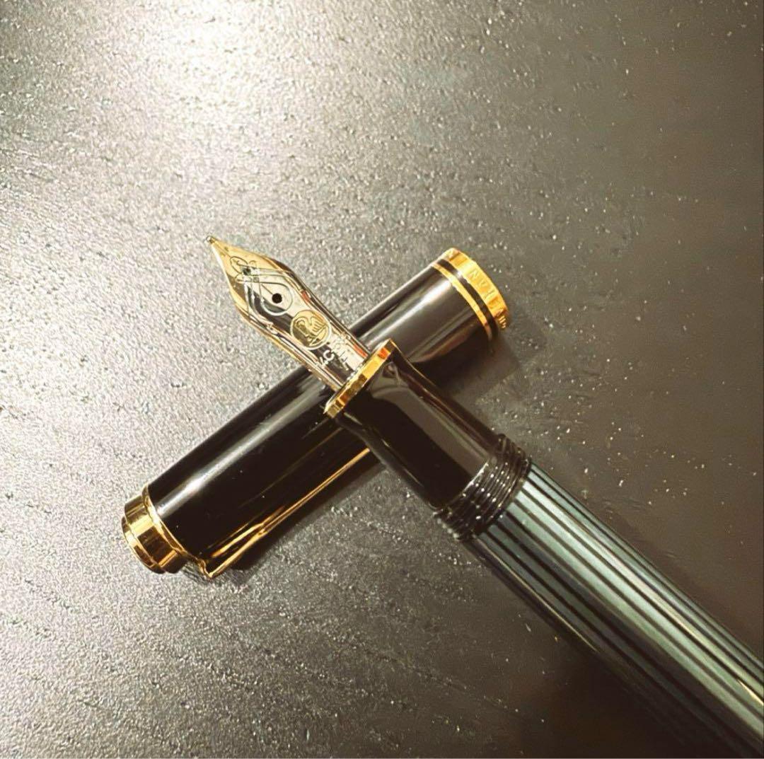 ペリカン　スーベレーン m400 緑軸　14金　ペン先調整済み　インクボトル付き