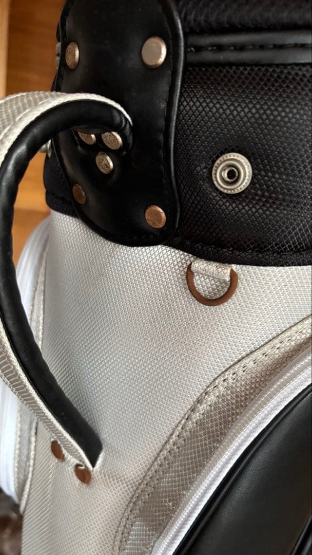 【Mr-K】HONMA キャディバッグ ホワイト/ブラック フード付き